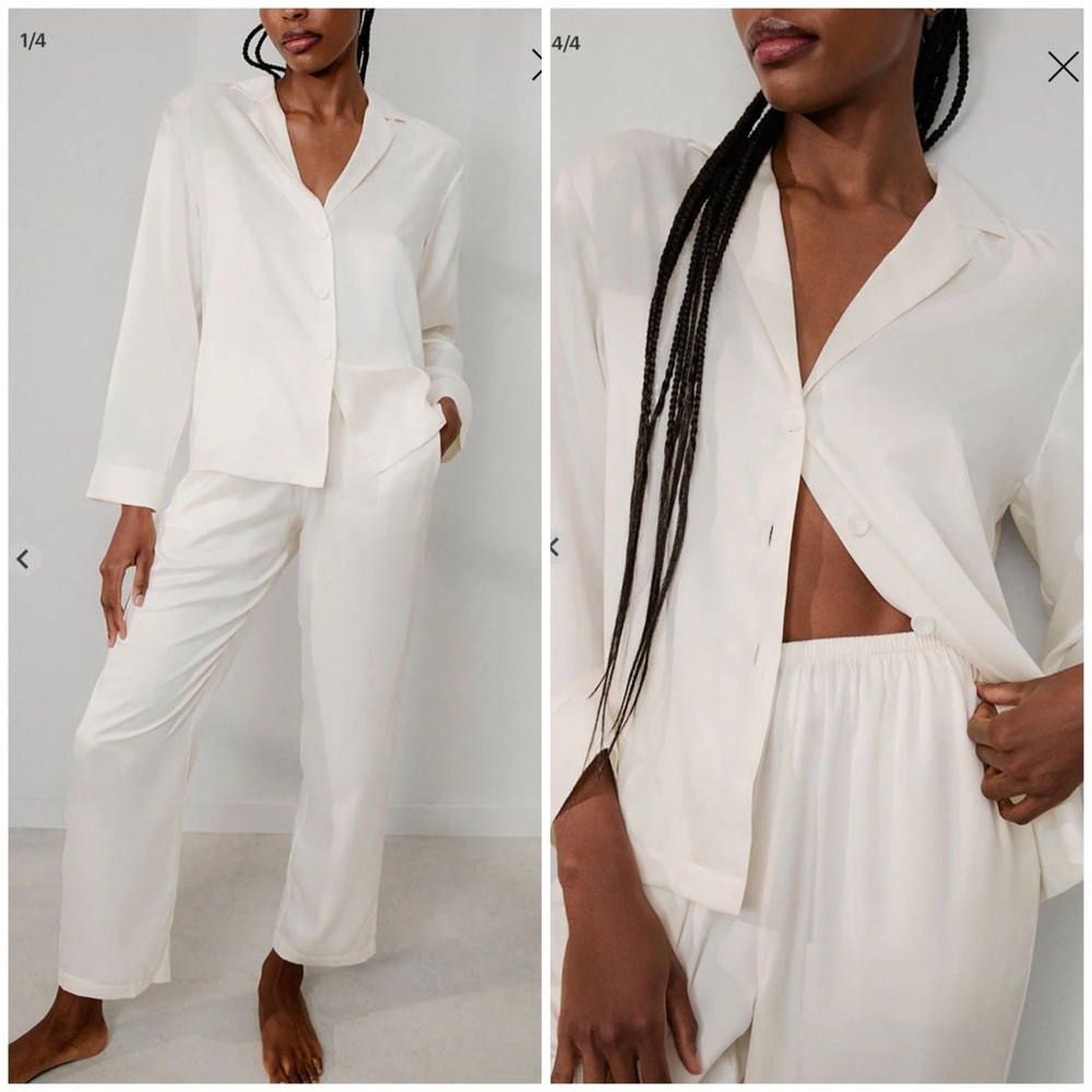 Lunya Washable Silk Long Sleeve Pant pajama Set